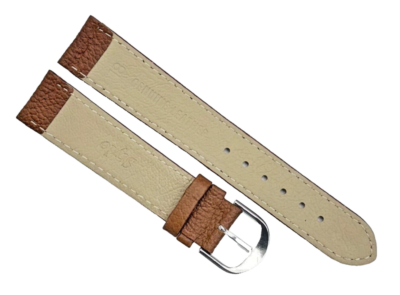 Load image into Gallery viewer, lot of 6 Watch Bands Brown(TAN) Genuine Leather Grain Flat Stitched 18mm
