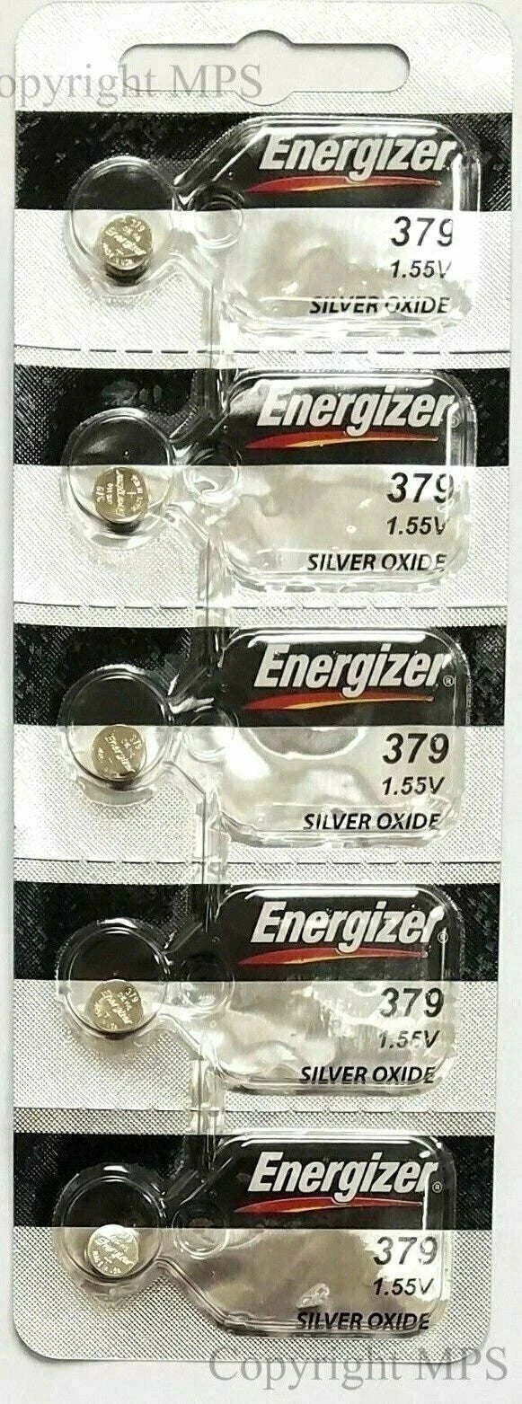 Energizer 379 SR521SW Silver Oxide Batteries 1.55V New Sealed (5 Pcs.)