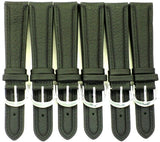Lot of 6 Bands 20MM Plain Black Leather Watch Band Stitched Padded,