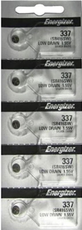 energizer 337 SR416SW Silver Oxide Batteries 1.55V New Sealed (5 Pcs.)