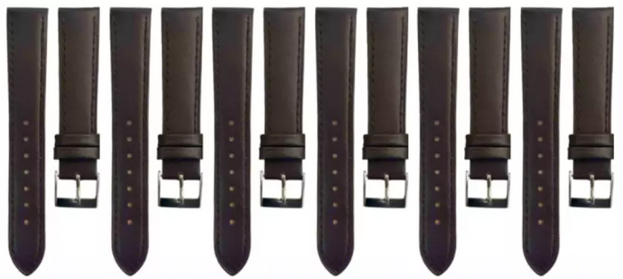 Set of 6PCS Multi-Color Watch Band Size (20✖18)mm Stitched Plain Leather Strap