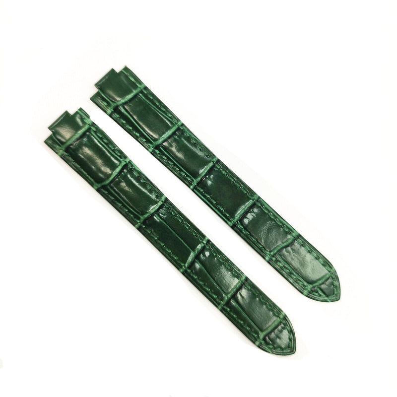 Load image into Gallery viewer, WATCH LEATHER DEPLOYMENT BAND STRAP FOR CARTIER SANTOS 16MM GREEN WATCH TOP QLTY
