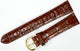 Watch Band Genuine Leather Alligator Grain Brown Padded,Stitched 20mm Long