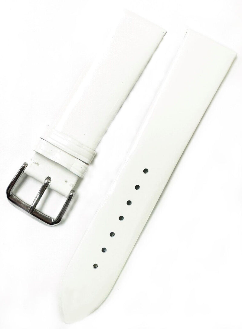 Load image into Gallery viewer, Watch Band 12MM Genuine Leather Glossy White Sweat Proof, Stitched, Padded
