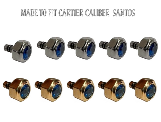 Lot of 5PCS High Quality Watch Crowns Size 6.3mm & 6.8mm Made to Fit Cartier Caliber Santos