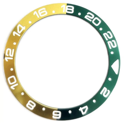 BEZEL INSERT FOR 40MM ROLEX SEA DWELLER 16600 OR 16660 WATCH, GOLD/GREEN