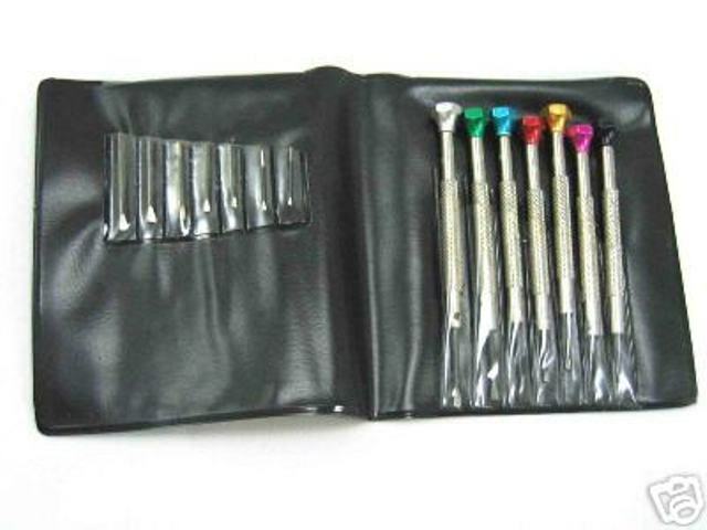 Load image into Gallery viewer, Screwdriver assortment of 7pcs.with extra Blades (Tips) for Watch Maker Jewelers
