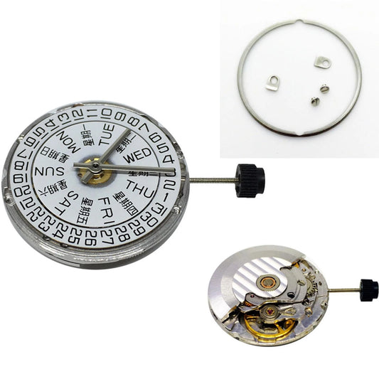 White Day/Date@3 Automatic Watch Movement For ETA 2836-2 SELLITA SW220 B