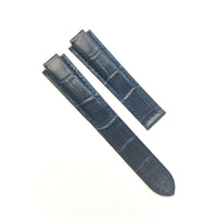 WATCH LEATHER BAND STRAP FOR CARTIER SANTOS 20MM BLUE WATCH TOP QLTY