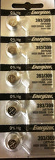 5PCS Energizer 393/309 SR754W Silver Oxide Watch Battery
