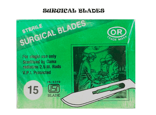 100pcs STERILE SURGICAL BLADES, BLADE NO 15, BLADES FOR HANDLE NO.3. - Universal Jewelers & Watch Tools Inc.