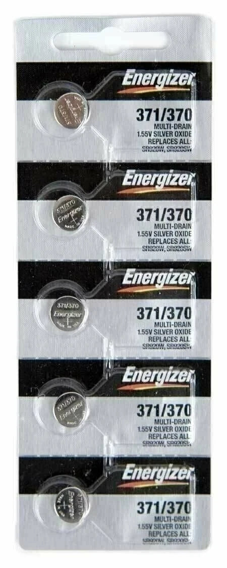 Energizer 370 /371 SR920SW Silver Oxide Batteries 1.55V New Sealed (5 Pcs.)