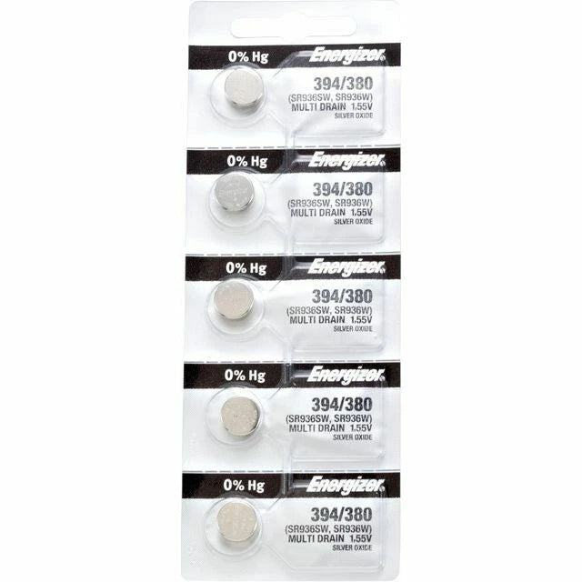 5 pcs Energizer 394 SR936SW, Silver Oxide Watch Battery.