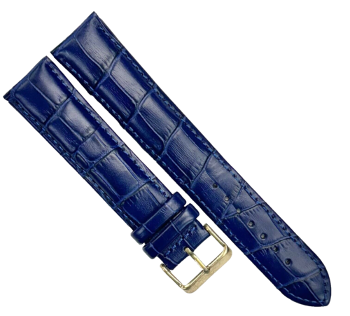 Load image into Gallery viewer, Lot of 6 Watch Band Blue Genuine Leather Alligator Grain Padded Stitched 22mmXXL
