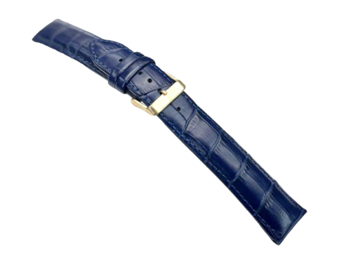 Load image into Gallery viewer, Lot of 6 Watch Band Blue Genuine Leather Alligator Grain Padded Stitched 22mmXXL
