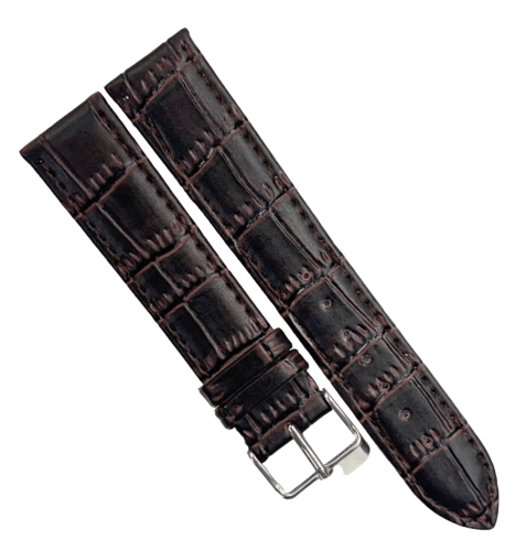 Watch Bands D.Brown Genuine Leather Alligator Grain Flat Stitch 20x18mm - Universal Jewelers & Watch Tools Inc.
