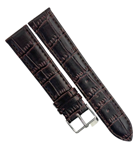 Load image into Gallery viewer, Watch Bands D.Brown Genuine Leather Alligator Grain Flat Stitch 20x18mm
