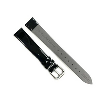 Watch Band 12MM Black Color Genuine Leather Soft Sweat Proof and Flat