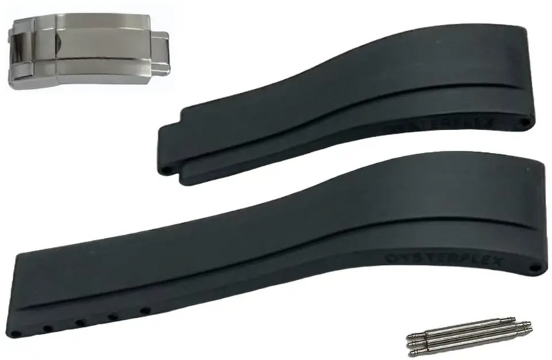 Load image into Gallery viewer, ROLEX BLACK Rubber OYSTERFLEX Watch Band 20MM Fits SUBMARINER, Rolex Deepsea &amp; others
