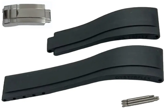 ROLEX BLACK Rubber OYSTERFLEX Watch Band 20MM Fits SUBMARINER, Rolex Deepsea & others