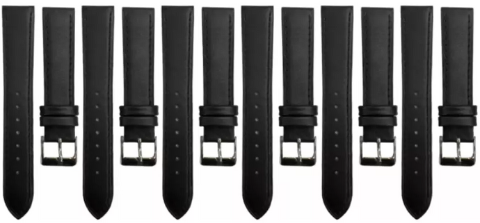 Set of 6PCS Multi-Color Watch Band Size (18✖16)mm Stitched Plain Leather Strap