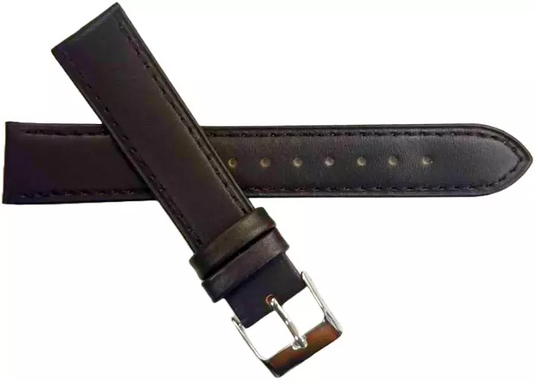 1PC Multi-Color Watch Band Size (18✖16)mm Stitched Plain Leather Strap