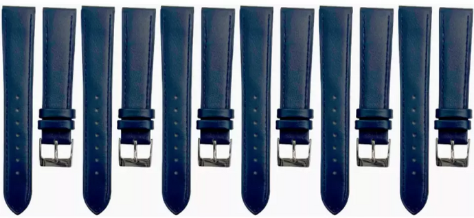 Set of 6PCS Multi-Color Watch Band Size (22✖20)mm Stitched Plain Leather Strap