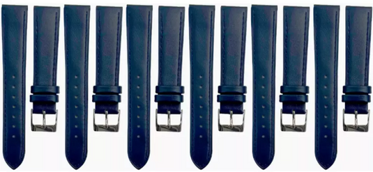 Set of 6PCS Multi-Color Watch Band Size (22✖20)mm Stitched Plain Leather Strap