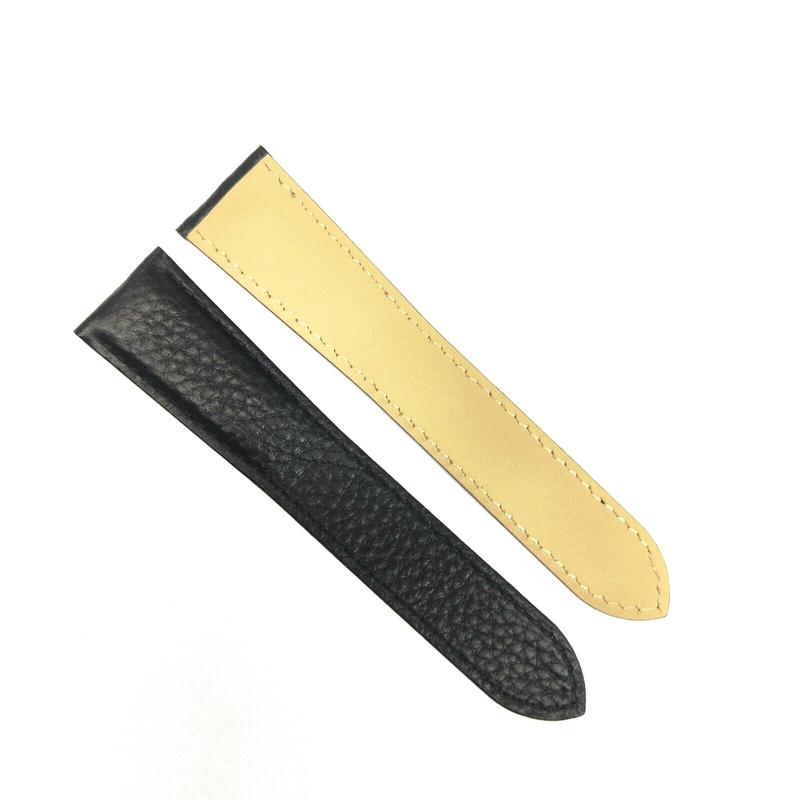 Load image into Gallery viewer, WATCH LEATHER DEPLOYMENT BAND STRAP FOR CARTIER 22X18MM BLACK WATCH TOP QLTY
