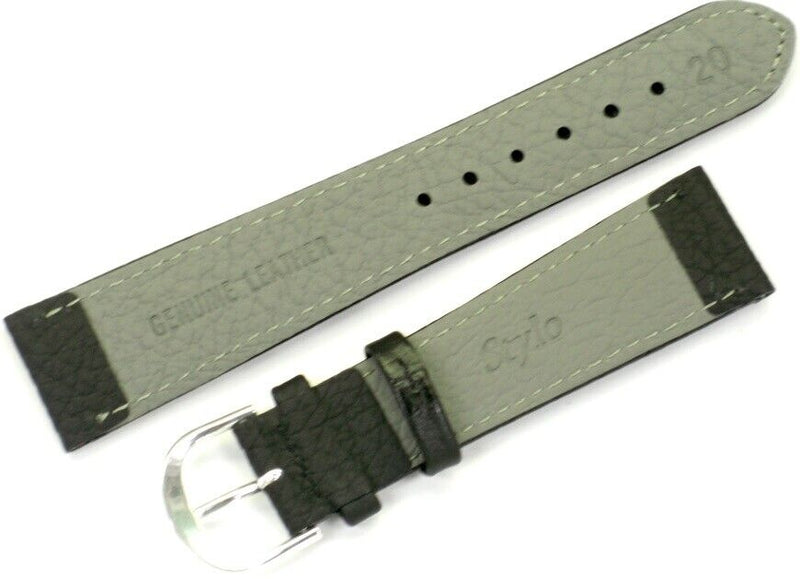 Load image into Gallery viewer, Lot of 6 Bands 20MM Plain Black Leather Watch Band Stitched Padded,
