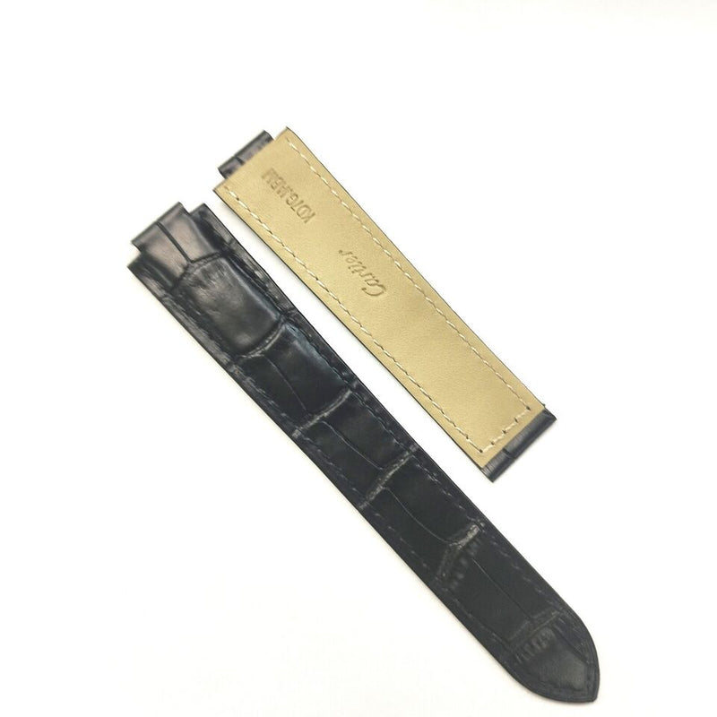 Load image into Gallery viewer, WATCH LEATHER BAND STRAP FOR CARTIER SANTOS 18MM BLACK WATCH TOP QLTY
