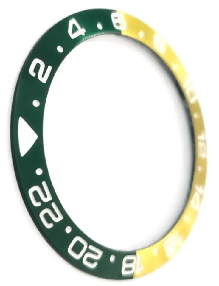 Load image into Gallery viewer, BEZEL INSERT FOR 40MM ROLEX SEA DWELLER 16600 OR 16660 WATCH, GOLD/GREEN
