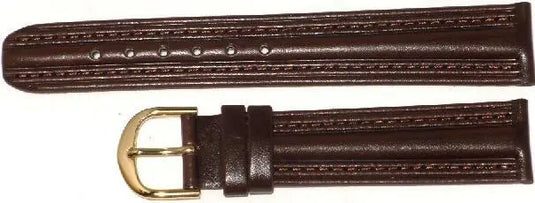 Lot of 6Pcs.Watch Bands Brown Genuine Leather Plain,Padded 20mm