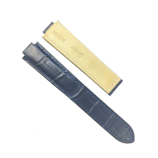 WATCH LEATHER BAND STRAP FOR CARTIER SANTOS 18MM BLUE WATCH TOP QLTY