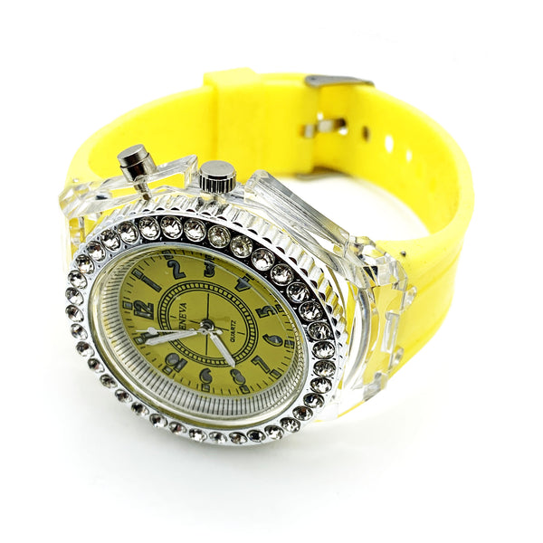 Hot Selling Multicolor Geneva LED Light Fashion Watch for Boys and Gir