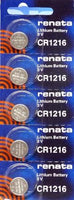 Copy of Renata Watch Battery CR 1216, 1-pack-5 battery Replacement, Lithium 3V, Swiss Made
