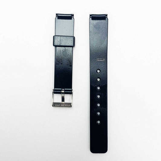 14MM PVC Plastic Watch Band Black Plain for Casio Timex Seiko Citizen Iron Man Watches - Universal Jewelers & Watch Tools Inc.