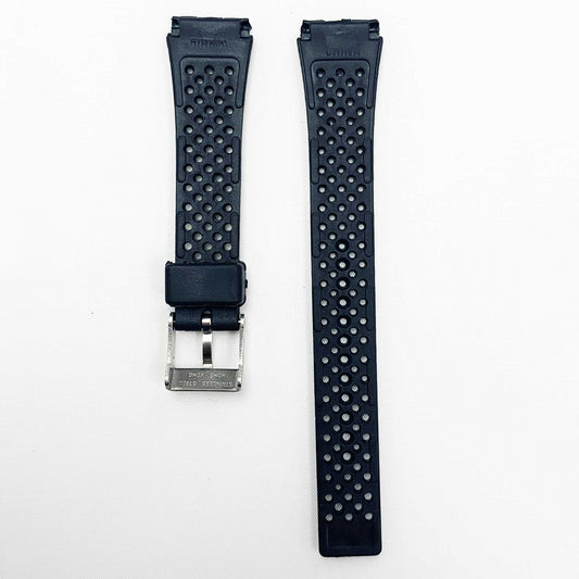 14MM PVC Plastic Watch Band Black Submersible for Casio Timex Seiko Citizen Iron Man Watches - Universal Jewelers & Watch Tools Inc.