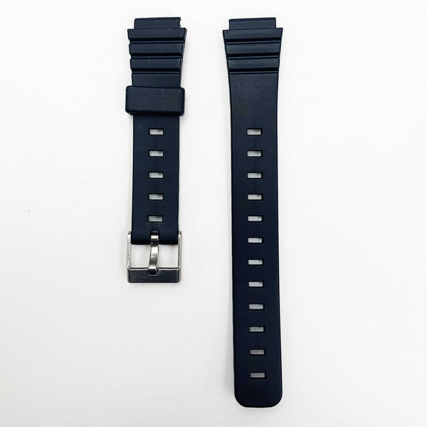 14MM PVC Plastic Watch Band Black for Casio Timex Seiko Citizen Iron M