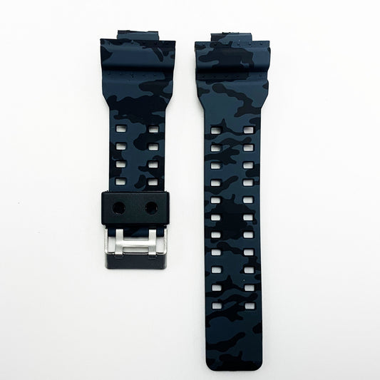 16 MM Silicone Army Style Watch Band Black Color Quick Release Regular Size G Shock Casio Watch Strap - Universal Jewelers & Watch Tools Inc.
