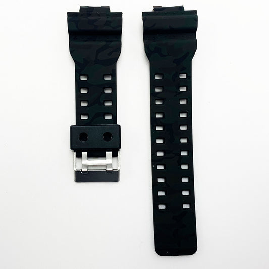 16 MM Silicone Army Style Watch Band Dark Green Color Quick Release Regular Size G Shock Casio Watch Strap - Universal Jewelers & Watch Tools Inc.