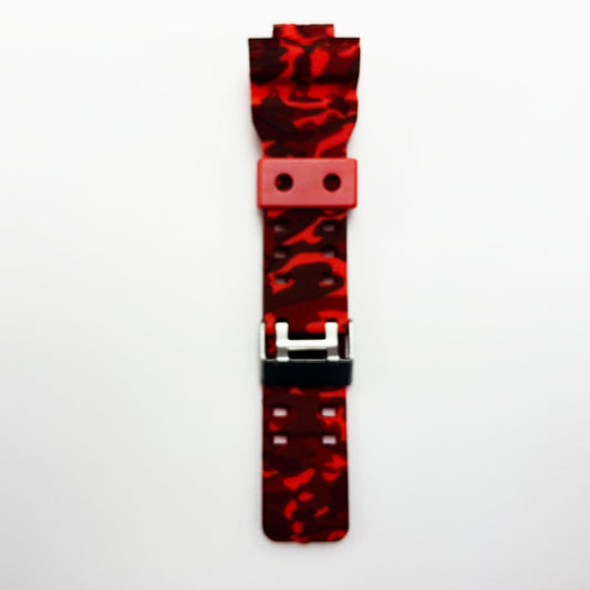 16 MM Silicone Army Style Watch Band Red Color Quick Release Regular Size G Shock Casio Watch Strap - Universal Jewelers & Watch Tools Inc.