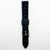 16 MM Silicone Chai Style Watch Band Black Color Quick Release Regular Size Watch Strap