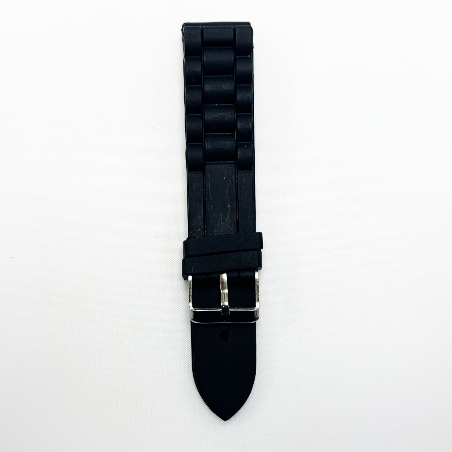 16 MM Silicone Chai Style Watch Band Black Color Quick Release Regular Size Watch Strap
