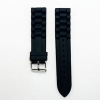 16 MM Silicone Chai Style Watch Band Black Color Quick Release Regular Size Watch Strap