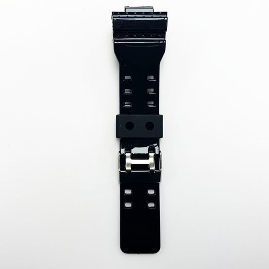 16 MM Silicone Watch Band Shiny Black Color Quick Release Regular Size G Shock Casio Watch Strap - Universal Jewelers & Watch Tools Inc.