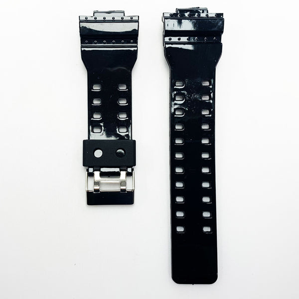 16 MM Silicone Watch Band Shiny Black Color Quick Release Regular Size G Shock Casio Watch Strap