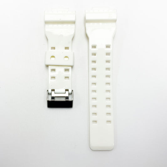 16 MM Silicone Watch Band White Color Quick Release Regular Size G Shock Casio Watch Strap - Universal Jewelers & Watch Tools Inc.