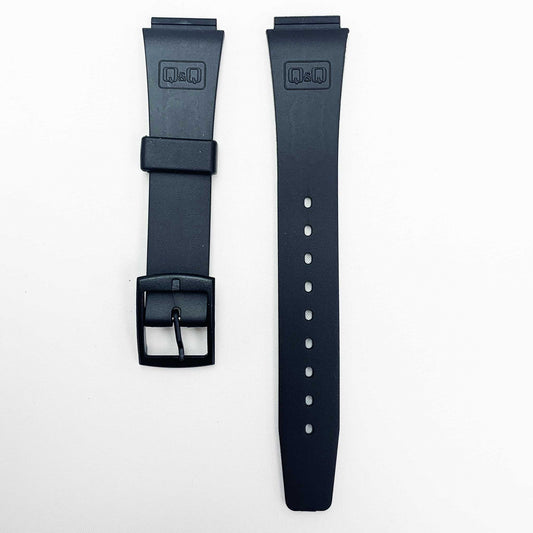 16MM PVC Plastic Watch Band Black Black Buckle for Casio Timex Seiko Citizen Iron Man Watches - Universal Jewelers & Watch Tools Inc.