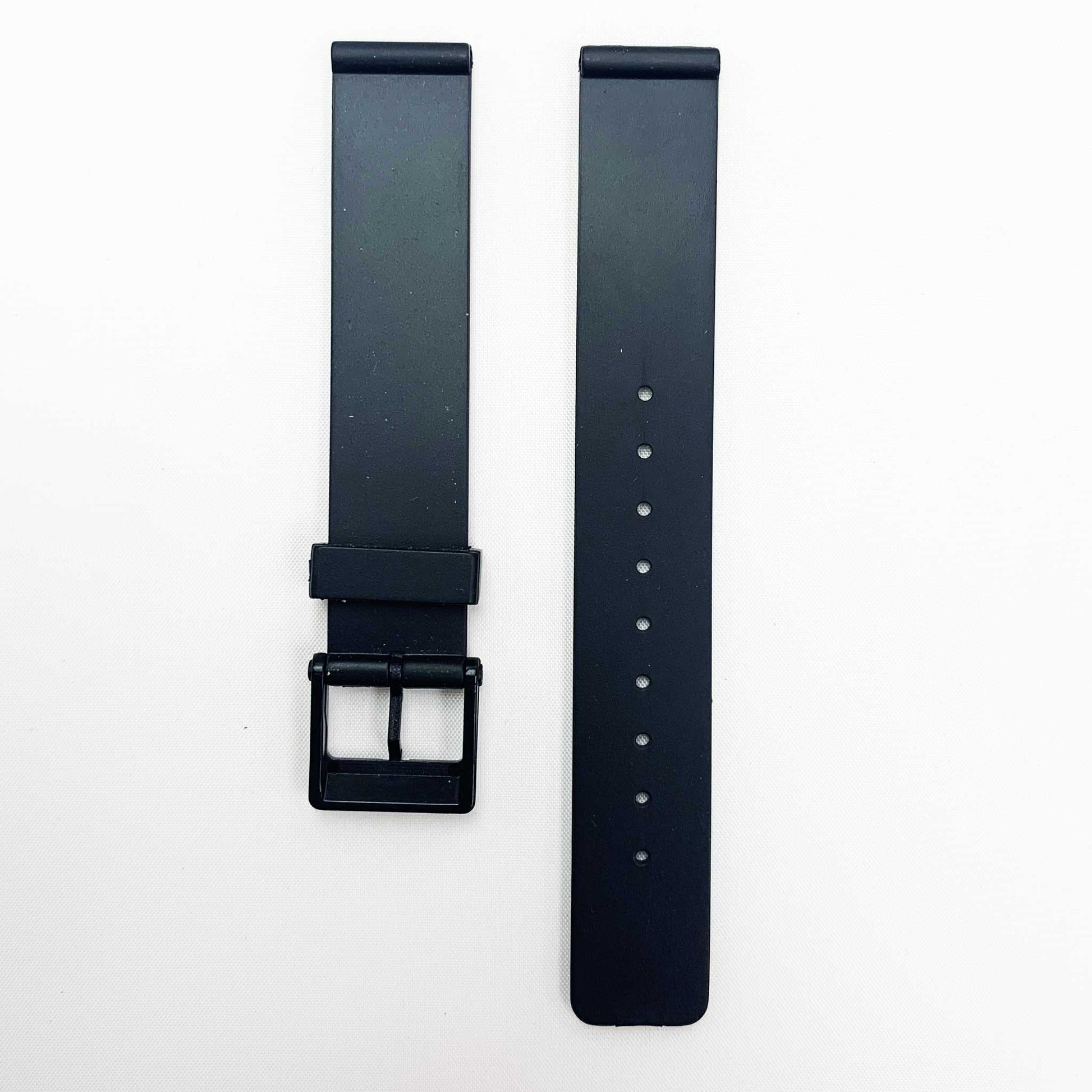 16mm pvc plastic watch band black flat for casio timex seiko citizen iron man watches